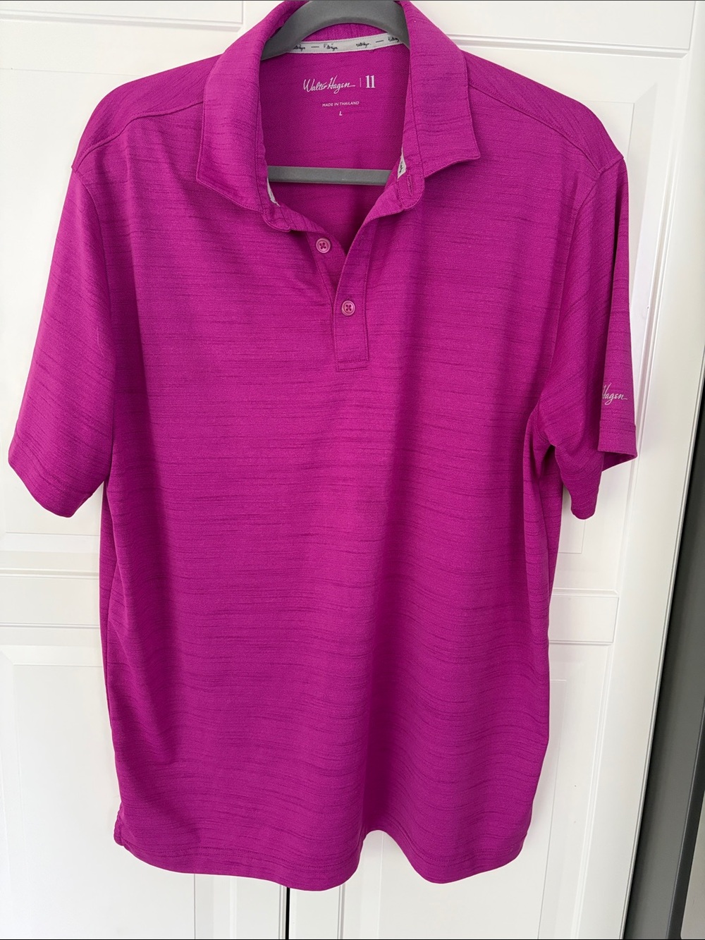Walter Hagen Men's Bright Magenta Golf Shirt